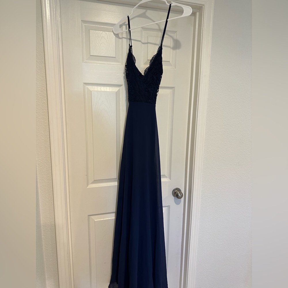 Lace Top Navy Maxi Dress Lulus Small